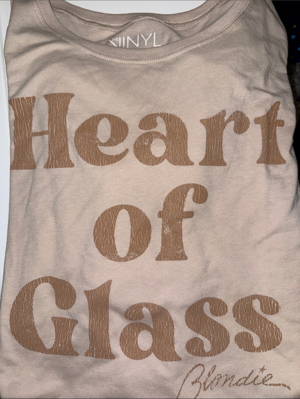 torrid Beige Short Sleeve Tee with Tan 'Heart of Glass' Print